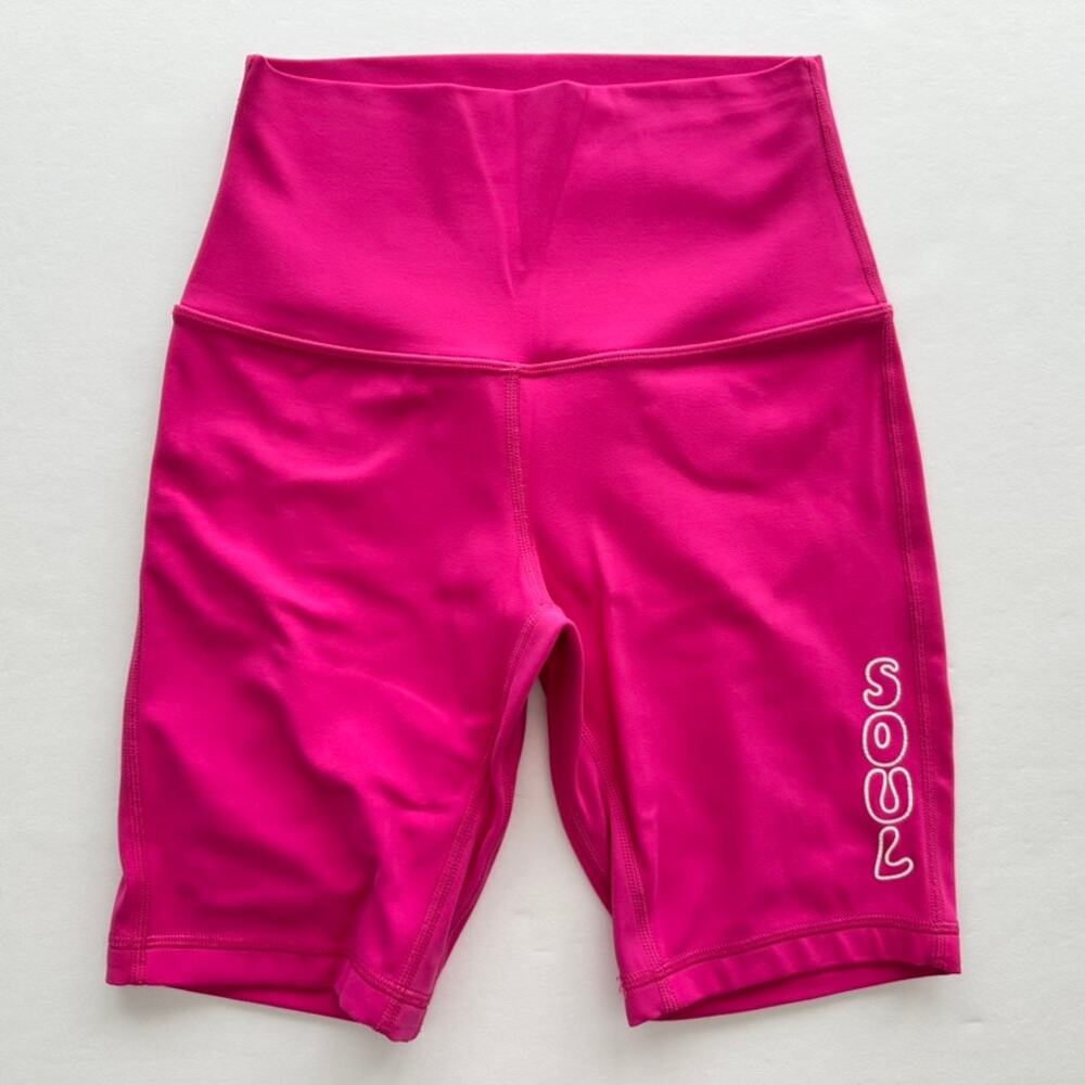 Lululemon Align Bike Shorts Sonic Pink Soulcycle Size 4 High Rise 8" Cycle Walk